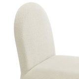 Junia Cream Boucle Upholstered Arch Armless Dining Chair - Ornate Home