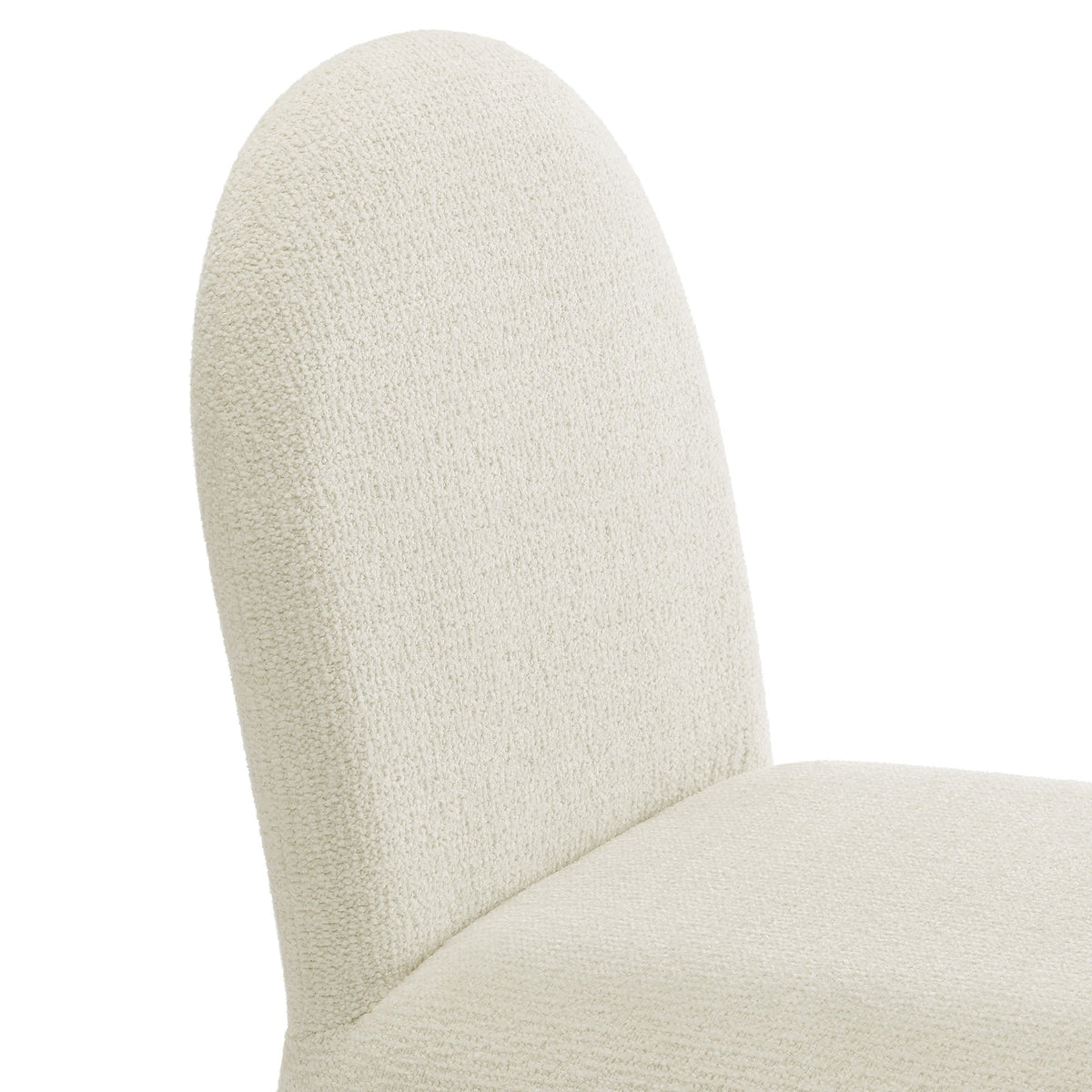Junia Cream Boucle Upholstered Arch Armless Dining Chair - Ornate Home
