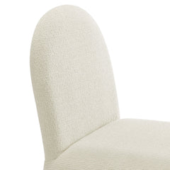 Junia Cream Boucle Upholstered Arch Armless Dining Chair - Ornate Home