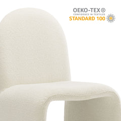 Junia Cream Boucle Upholstered Arch Armless Dining Chair - Ornate Home