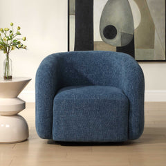 Junie Blue Swivel Barrel Chair - Ornate Home