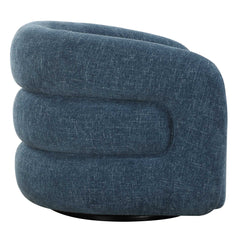 Junie Blue Swivel Barrel Chair - Ornate Home