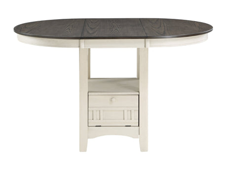 Junipero Antique White/Brown Extendable Counter Height Table - Ornate Home