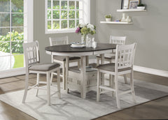 Junipero Antique White/Brown Extendable Counter Height Table - Ornate Home