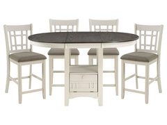 Junipero Antique White / Rosy Brown 5-piece Dinig Table Set - Ornate Home