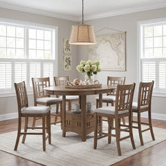Junipero Brown Round/Oval Counter Height Table - Ornate Home