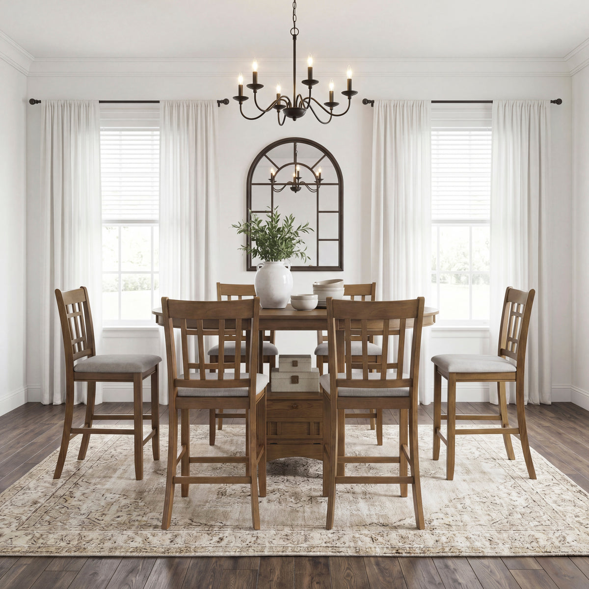 Junipero Brown Round/Oval Counter Height Table - Ornate Home