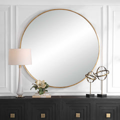 Junius Gold Large Round Mirror - Ornate Home