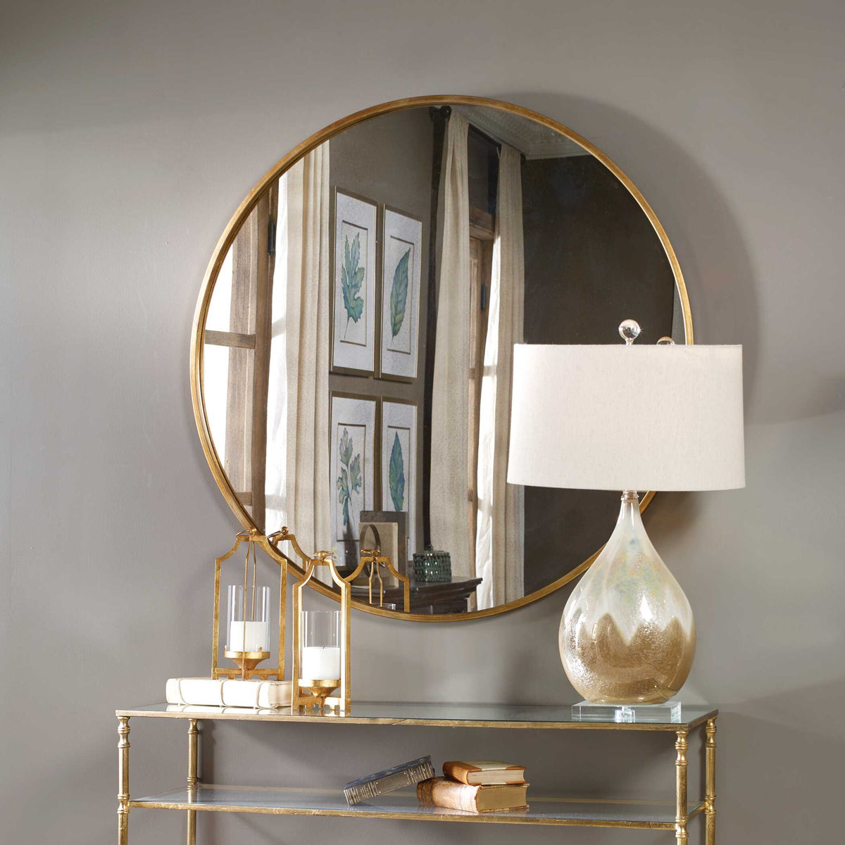 Junius Round Gold Mirror - Ornate Home
