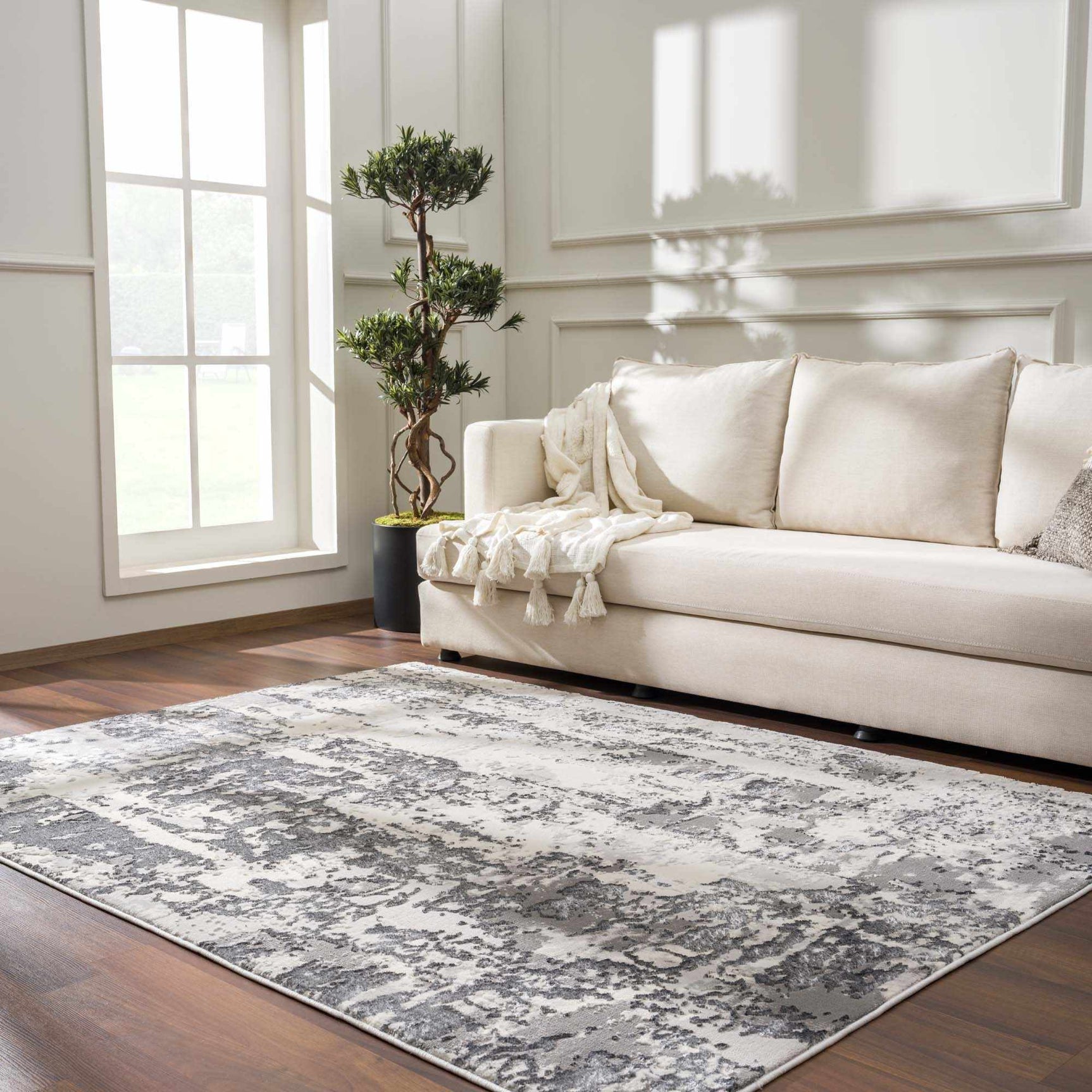 Junko Gray & Blue Marble Area Rug - Clearance - Ornate Home