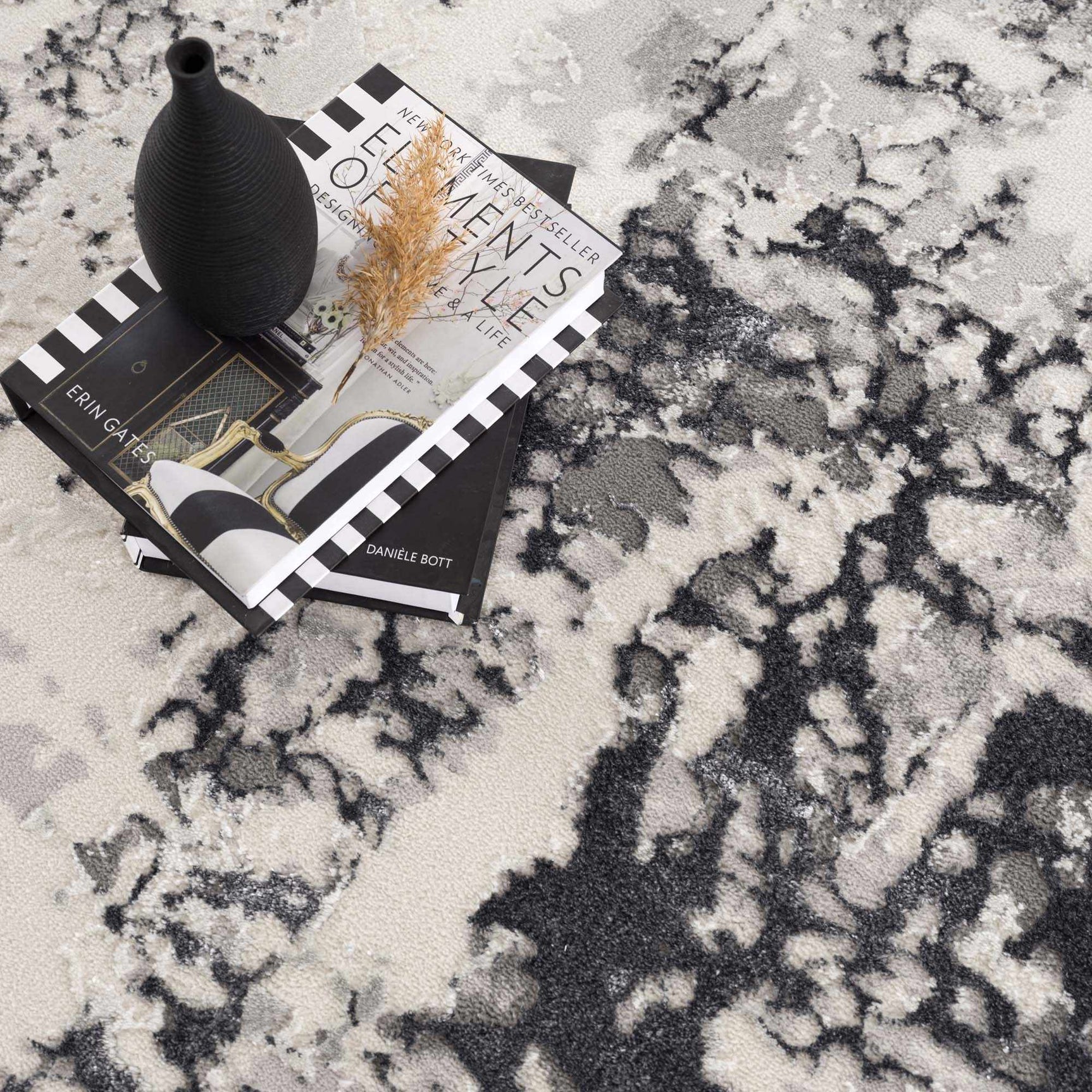 Junko Gray & Blue Marble Area Rug - Clearance - Ornate Home