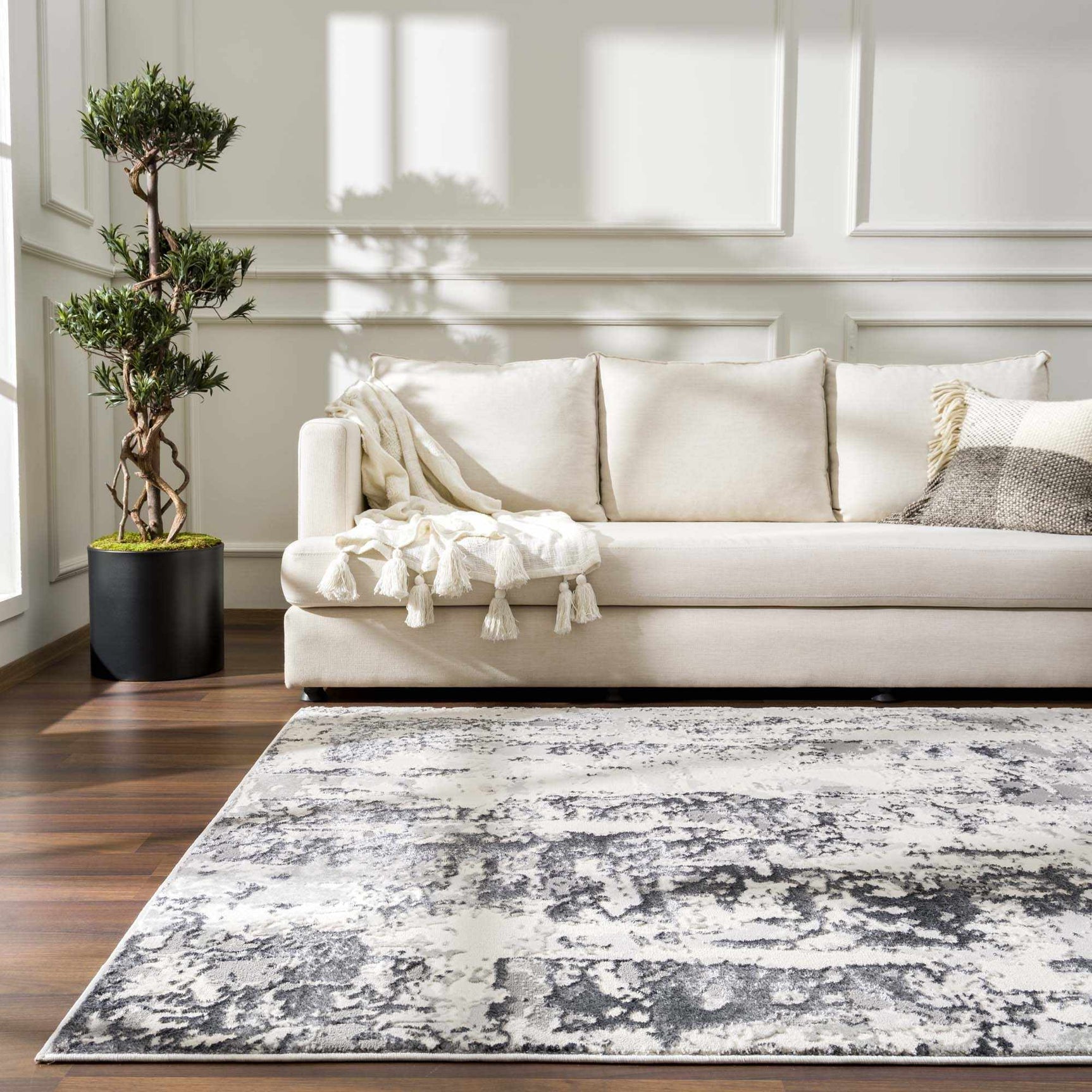Junko Gray & Blue Marble Area Rug - Clearance - Ornate Home