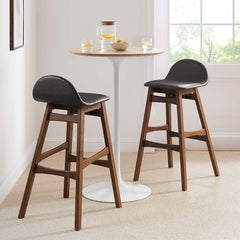 Juno Brown Wood Bar Stool (Set of 2) - Ornate Home