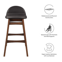 Juno Brown Wood Bar Stool (Set of 2) - Ornate Home
