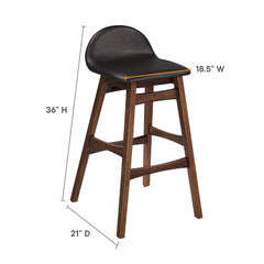 Juno Brown Wood Bar Stool (Set of 2) - Ornate Home