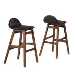 Juno Brown Wood Bar Stool (Set of 2) - Ornate Home