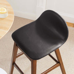 Juno Brown Wood Bar Stool (Set of 2) - Ornate Home