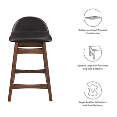 Juno Brown Wood Counter Stool (Set of 2) - Ornate Home