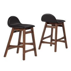 Juno Brown Wood Counter Stool (Set of 2) - Ornate Home