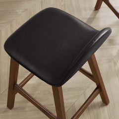 Juno Brown Wood Counter Stool (Set of 2) - Ornate Home