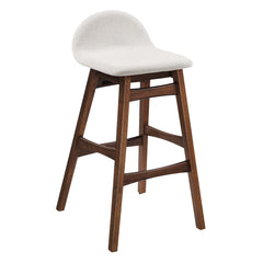 Juno Ivory Fabric Wood Bar Stool (Set of 2) - Ornate Home