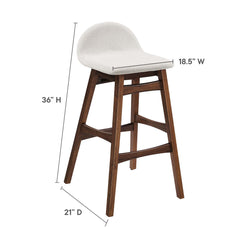 Juno Ivory Fabric Wood Bar Stool (Set of 2) - Ornate Home