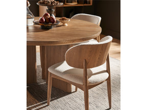 Juno Natural Oak/Berber Snow Side Chair - Ornate Home