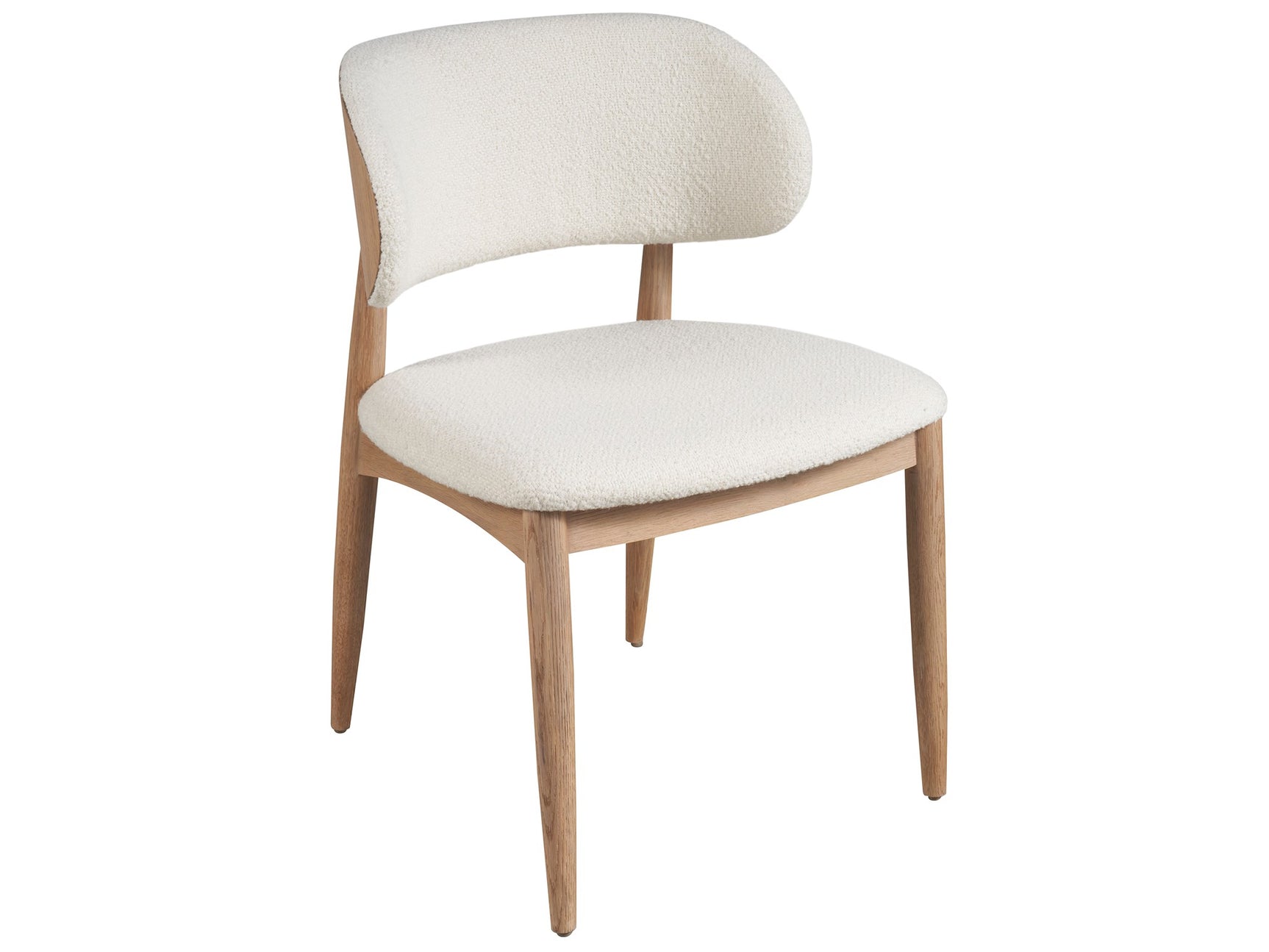 Juno Natural Oak/Berber Snow Side Chair - Ornate Home