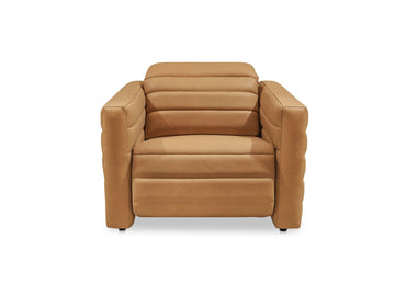 Juno Tan Leather Power Recliner Chair - Ornate Home