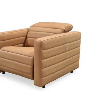 Juno Tan Leather Power Recliner Chair - Ornate Home