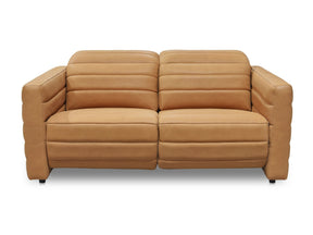 Juno Tan Leather Power Recliner Sofa - Ornate Home