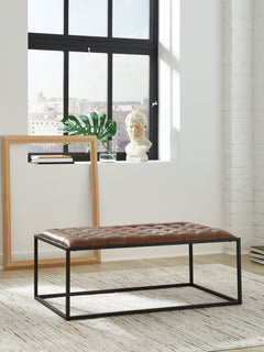 Junsor Brown/Black Coffee Table Ottoman - Ornate Home