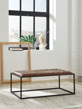 Junsor Brown/Black Coffee Table Ottoman - Ornate Home