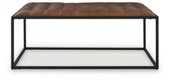 Junsor Brown/Black Coffee Table Ottoman - Ornate Home