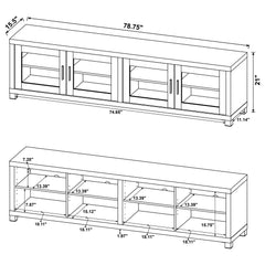 Jupiter Black 4-Door 79″ TV Stand - Ornate Home