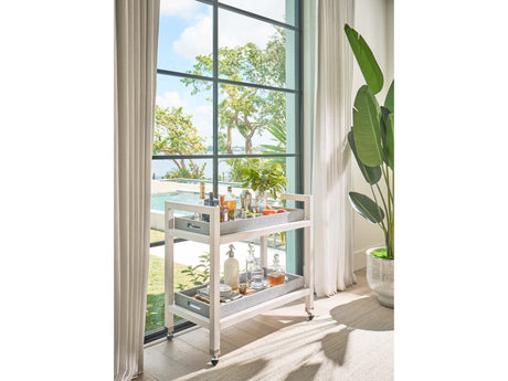 Jupiter White Sand/Blue Seagrass Bar Cart - Ornate Home