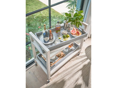 Jupiter White Sand/Blue Seagrass Bar Cart - Ornate Home
