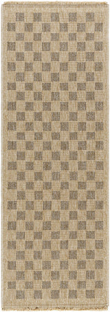 Jurek Beige & Brown Checkered Outdoor Area Rug - Ornate Home