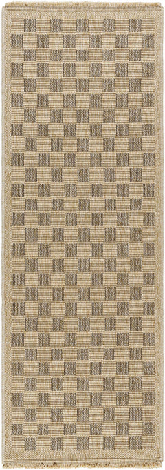 Jurek Beige & Brown Checkered Outdoor Area Rug - Ornate Home