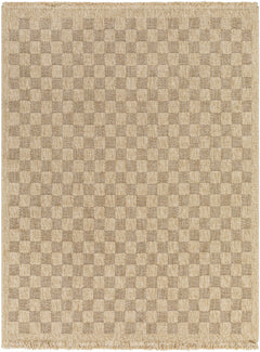 Jurek Beige Checkered Outdoor Area Rug - Ornate Home