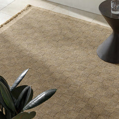 Jurek Beige Checkered Outdoor Area Rug - Ornate Home