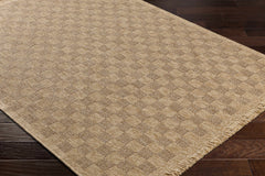 Jurek Beige Checkered Outdoor Area Rug - Ornate Home