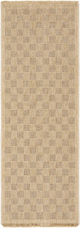 Jurek Beige Checkered Outdoor Area Rug - Ornate Home