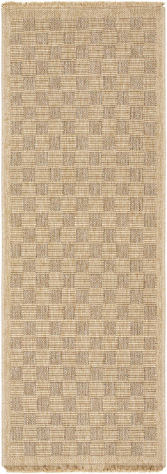 Jurek Beige Checkered Outdoor Area Rug - Ornate Home