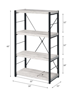 Jurgen Antique White & Black Bookshelf - Ornate Home