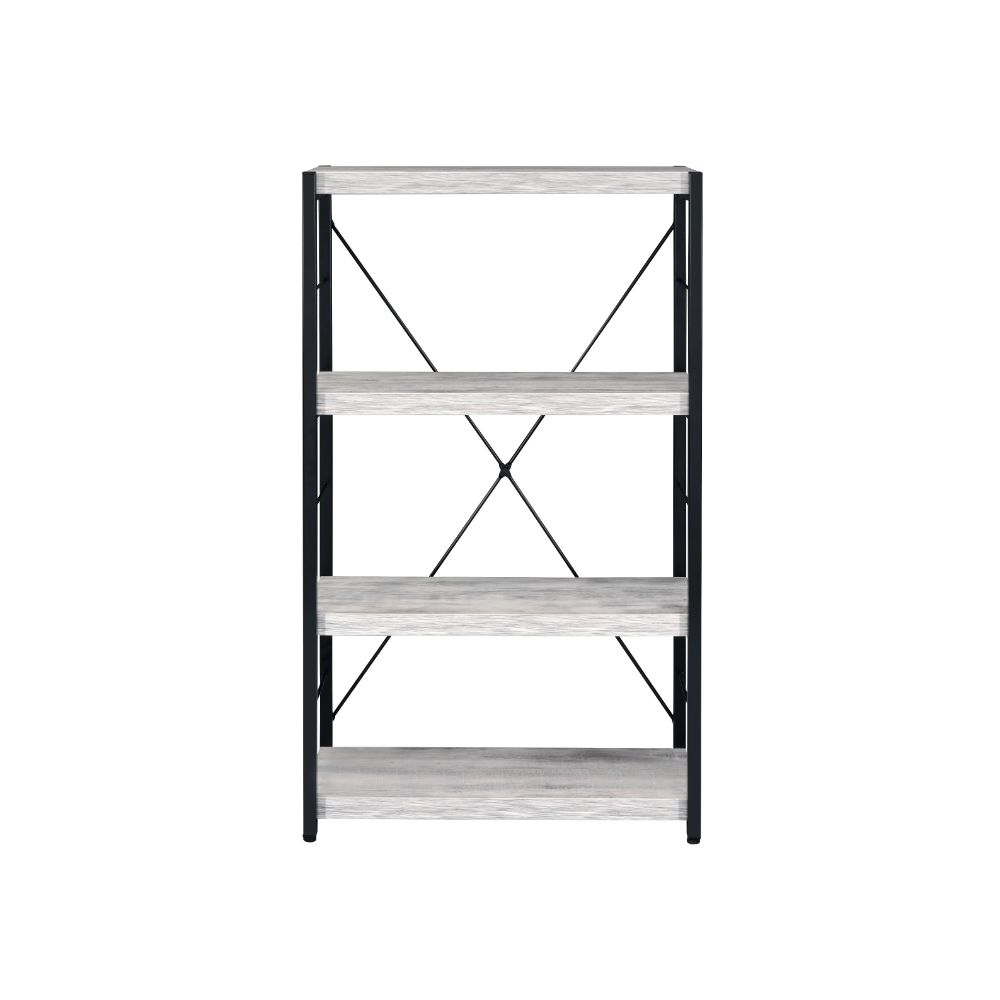 Jurgen Antique White & Black Bookshelf - Ornate Home