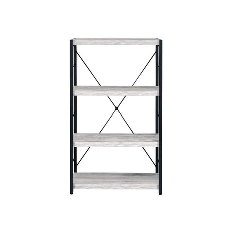 Jurgen Antique White & Black Bookshelf - Ornate Home