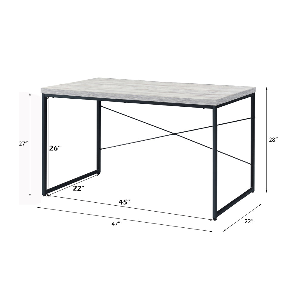 Jurgen Antique White & Black Desk - Ornate Home