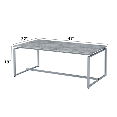 Jurgen Faux Concrete & Silver 3Pc Pack Coffee/End Set - Ornate Home