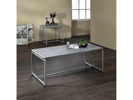 Jurgen Faux Concrete & Silver 3Pc Pack Coffee/End Set - Ornate Home